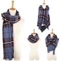 Miniatyrbild 4 av 5: Varm dam filt halsduk oversized tofs tartan wrap sjal rutig mysig rutig