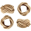 Miniatyrbild 1 av 5: Servettringar i jute, set om 4 | Eleganta guldvävda nautiska servettringar | 100%