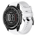 Miniatyrbillede 1 af 5: Til Garmin Fenix 3 Sapphire Metal Spænde Solid Color Silikonurrem QEB White