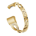 Miniatyrbillede 4 af 5: X-formet diamantbesat massivt rustfrit ståls urrem til Fitbit Charge 2 OMH Gold