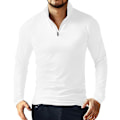 Miniatyrbillede 1 af 4: Herre Lang/Kortærmet Polo Skjorter Quarter-Zip Casual Slim Fit Mock Neck Basic