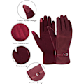 Miniatyrbilde 4 av 5: Dame Vinterhansker Fashion Touch Screen Varme Fleeceforet Dame Kaldt Vær