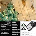 Miniatyrbillede 4 af 8: 99ft 300 LED Lyskæde Indendørs Udendørs, Varm Hvid Julelys Klar Ledning, 8 Tilstande Vandtæt Blinkende Fe Lyskæde Stik til