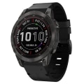 Miniatyrbillede 1 af 4: For Garmin Fenix 7 Sapphire Solar 22mm Læder Stål Spænde Urrem JKL Black