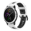 Miniatyrbillede 1 af 4: For Garmin Vivoactive3 20mm Vertikal Mønster To-farvet Silikone Urrem SGR White-Black