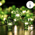 Miniatyrbillede 1 af 7: Tropisk tema Lille kaktus USB-plugin streng lys 0,8\"(H) 40 LED med fjernbetjening og timer på 13,85ft kobbertråd varm hvid vandtæt