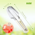 Miniatyrbillede 2 af 6: Vandmelon Skærer, 3 i 1 Vandmelon Gaffel Slicer Rustfrit Stål Vandmelon Vindmølle Skærer, 3 i 1 Sommer Vandmelon Skæreværktøj Gaffel Slicer Sæt Beige+green
