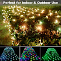 Miniatyrbillede 7 af 7: 204 LED Net Lights, 9,8ft x 6,6ft Farveskiftende Jule Mesh String Lights, Sammenkædelig Fe Lys Vandtæt Udendørs Julepynt