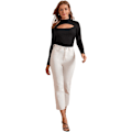 Miniatyrbillede 5 af 5: Dame Leopard Print Cut Out Langærmet Slim Fit T-shirt Toppe