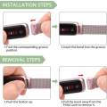 Miniatyrbillede 4 af 4: Justerbar rem til Fitbit Luxe/luxe Special Edition Fitness Tracker i rustfrit stål mesh-løkke Rose Pink