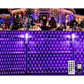 Miniatyrbillede 1 af 8: Udendørs netlys Halloween UV sorte lys 9,8ft x 6,6ft UV sortlys net fe lyskæde 200 LED'er Stik i have trælys dekorationer