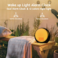 Miniatyrbillede 2 af 7: Hvid støjmaskine Vækkeur Lys Solopgang Alarmur med Solopgang Solnedgang Simulation til tunge sovende Børns soveværelse Dobbelt alarm Snooze Lyd