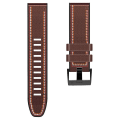 Miniatyrbillede 2 af 5: For Garmin Fenix 7 Tricolor Stitching Silicone Læder Rem Coffee