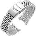 Miniatyrbild 1 av 5: Rostfritt stål böjda ändar avsmalnande 20/22/23/24/Metall klockarmband
