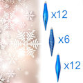 Miniatyrbilde 2 av 5: Julefinial dråpepynt 30PCS/6Set Usynlig julekule anheng