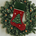 Miniatyrbild 3 av 4: 20\" Polyresin Julgransstrumpa för Juldekoration, Röd, Vinter