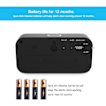 Miniatyrbild 2 av 7: Digital väckarklocka endast batteridriven, LED-stor display, 2-nivåers ljusstyrkedimmer, 4 AA-batterier håller klockan igång i mer än 12 månader, svart