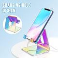 Pikkukuva 2 / 5: Sateenkaarenhohtoinen akryylinen puhelinjalusta, kannettava puhelinteline pöydälle, liukumaton pöytäteline älypuhelimille/tableteille, yhteensopiva iPhone Samsung Galaxy -puhelimien kanssa
