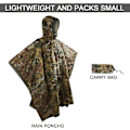 Miniatyrbillede 4 af 5: Camo Poncho Militær Multicam Vandtæt Hætte Regnfrakke Rygsæk Cover