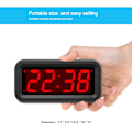 Miniatyrbild 5 av 7: Digital väckarklocka endast batteridriven, LED-stor display, 2-nivåers ljusstyrkedimmer, 4 AA-batterier håller klockan igång i mer än 12 månader, svart
