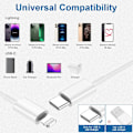 Miniatyrbilde 3 av 5: USB C til Lightning-kabel [Apple Mfi-sertifisert] 4-pakning 10 fot