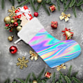 Miniatyrbillede 6 af 7: Jule-Strømpe, Personlige Jule-Strømper 2-pak Rainbow Holographic Gradient Swirl Tie Dye 45,7 cm Jule-Strømper Hængende