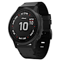 Miniatyrbillede 1 af 5: For Garmin Fenix 6s Pro 20mm Læder Stål Spænde Urrem YEP Black