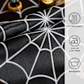 Miniatyrbild 5 av 7: 14 x 92 tum, Embroiere Spier Web bordslöpare, Svart spismantel sjal, Halloween bordsdekorationer för fester Gotisk läskiga nätter Bla Bla