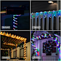 Miniatyrbilde 7 av 7: 99FT 300 LED Fargeskiftende Taulamper, 18 Farger Utendørs Lyskjede med Plugg og Fjernkontroll, Led Taulamper Utendørs Vanntett, Julelys