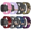 Miniatyrbild 4 av 5: For Fitbit Sense Nylon Weave Canvas Watch Band XER Red