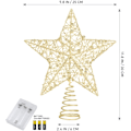 Miniatyrbillede 5 af 5: Glitrende juletræspynt Stjerne med lys
