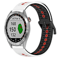Miniatyrbild 1 av 5: För Garmin Approach S40 20mm Trefärgad Andningsbar Silikonklockarmband VKS White-Black-Red