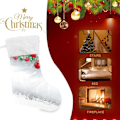 Miniatyrbillede 7 af 7: Jule-Strømpe, Personlige Jule-Strømper 2-pak Merry Snowflake 45,7 cm Jule-Strømper Hængende Ornament Pejs til Trædekoration  1