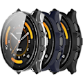 Miniatyrbild 1 av 5: 3-pack Kompatibel med Garmin Venu 3S Skärmskydd Fodral, Hård PC Stötfångare Övergripande Reptåligt Skyddsfodral Avsett för Garmin Venu 3S