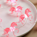 Miniatyrbillede 4 af 8: Enhjørning Gaver Pink String Lights Sød Værelse Dekoration Fe Lys Enhjørning Hest Udendørs Indendørs Batteridrevet String Lights med Fjernbetjening Pink