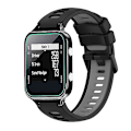 Miniatyrbillede 1 af 5: For Garmin Approach S20 To-farvet silikoneurrem YSE Black-Grey