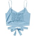 Miniatyrbilde 2 av 4: Kvinners Spaghetti Stropp Knot Bak Crop Top Wrap Cami Top