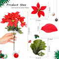 Miniatyrbild 2 av 5: 7 Huvuden Jul Konstgjorda Julstjärna Blommor Faux Julstjärna Buske Buketter