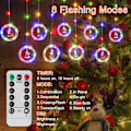 Miniatyrbilde 5 av 5: Julegardinlys med hengende lys: 11FT Led Fairy String Twinkle Xmas