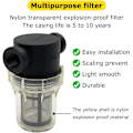 Miniatyrbillede 3 af 5: 3/4\" Hun NPT Inline-filter med 100 mesh rustfrit stål
