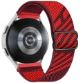 Miniatyrbild 1 av 5: 20mm 22mm Band för Samsung Galaxy Watch 4/classic/3/5/pro/active 2 Gear S3 Elastisk Nylon Loop Huawei Watch Gt 2 2e 3 Pro Rem black red 20mm