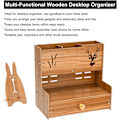 Miniatyrbillede 3 af 6: Træ n Orgnizer, Multifunktionel DIY n Holder Box, Desktop Sttionry, Esy ssembly, Home Office rt Supply Orgnizer Storge wi Drwer B14-Kirsebær