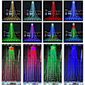 Miniatyrbilde 6 av 7: Utendørs juledekorasjoner stjernesnorlys med fjernkontroll APP-kontroll 10FT 305LED fossefall juletrelys RGB fargeskiftende vanntett