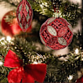 Miniatyrbilde 4 av 5: 8 stk 3,94\" julekulepynt i knusebestandig rødt til juletrepynt