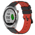 Miniatyrbillede 1 af 5: For Garmin Approach S40 20mm To-farvet Porøs Silikone Urrem YXS Black-Red
