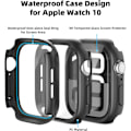 Pikkukuva 4 / 5: 【2 kpl】 2 in 1 vedenpitävä kotelo Apple Watch -näytönsuojalle 46 mm Series 10 -lisätarvikkeet karkaistulla lasikalvolla ja PC-puskurisuojuksella