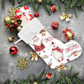 Miniatyrbild 6 av 7: Julklapp, personliga julklappsstrumpor 2-pack Jul Tomten Isbjörn Pingvin 45,7 cm Julstrumpor Hängande Ornament K