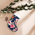 Miniatyrbillede 7 af 8: Julepynt Strømper med Blomstermønster => 17,7 tommer Gaveholder til Festlig Julepynt (1 pakke).