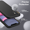 Miniatyrbillede 4 af 6: Silikone Etui til iPhone 11 (2019) 6.1-Ih, Siy-Soft Touch Fuld Beskyttende Etui, Stødsikkert Cover med Mikrofiberforing (Sort) Sort