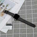 Miniatyrbillede 2 af 3: For Fitbit Versa 4 / Sense 2 Rund Hale Ægte Læder Rem VST Black